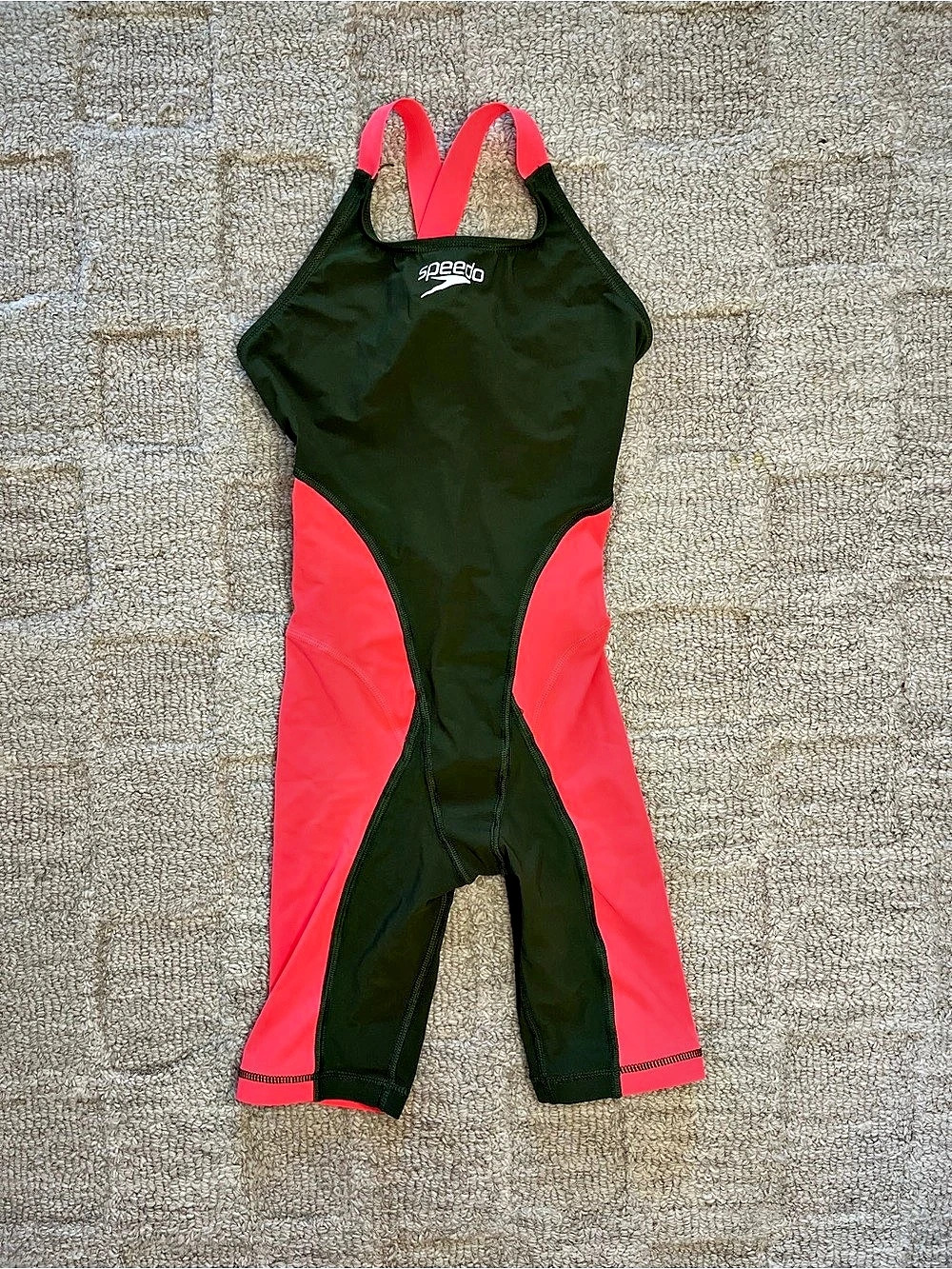 Speedo One-Piece Swimsuit Green & Pink Size 24 Like New